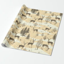 Elegante Retro Beige Cream Woodland Herten