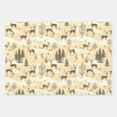 Elegante Retro Beige Cream Woodland Herten Inpakpapier Vel (Voorkant 3)