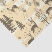 Elegante Retro Beige Cream Woodland Herten Tissuepapier (Detail)