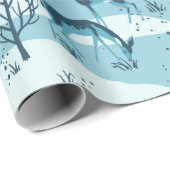 Elegante retro blauwe bosherten cadeaupapier (Rol Hoek)