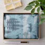 Elegante retro blauwe bosherten tissuepapier (Geschenk)