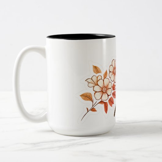 Elegante Retro Bloemen Mama Mok Gift (Links)