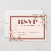 Elegante Retro Blush Bloemen Huwelijk RSVP Kaart (Voorkant)