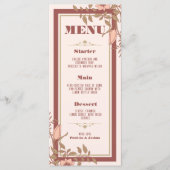 Elegante Retro Blush Bloemen Wedding Menu Kaart (Voorkant)