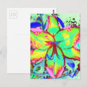 Elegante retro boho abstract groen roze bloemen briefkaart (Voorkant / Achterkant)