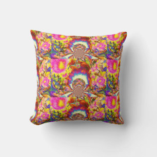 Elegante retro boho aquarel zonnebloemvelden kussen