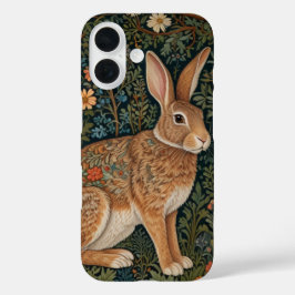 Elegante retro boho konijn bos bloemen iPhone 16 hoesje