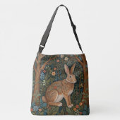 Elegante retro boho konijn bos bloemen crossbody tas (Achterkant)