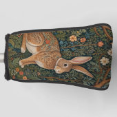 Elegante retro boho konijn bos bloemen golfheadcover (Voorkant)