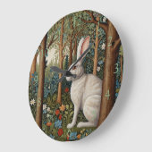 Elegante retro boho konijn bos bloemen grote klok (Hoek)