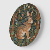 Elegante retro boho konijn bos bloemen grote klok (Hoek)