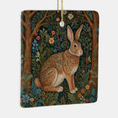 Elegante retro boho konijn bos bloemen keramisch ornament (Rechts)