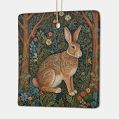 Elegante retro boho konijn bos bloemen keramisch ornament (Links)