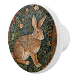 Elegante retro boho konijn bos bloemen keramische knop