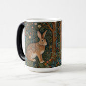 Elegante retro boho konijn bos bloemen magische mok (Voorkant links)