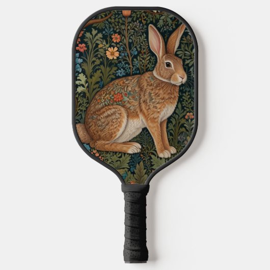 Elegante retro boho konijn bos bloemen pickleball paddle (Voorkant)