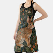 Elegante retro boho konijn bos bloemen schort (Insitu)