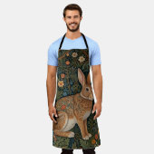 Elegante retro boho konijn bos bloemen schort (Gedragen)