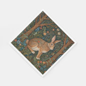 Elegante retro boho konijn bos bloemen servet (Hoek)