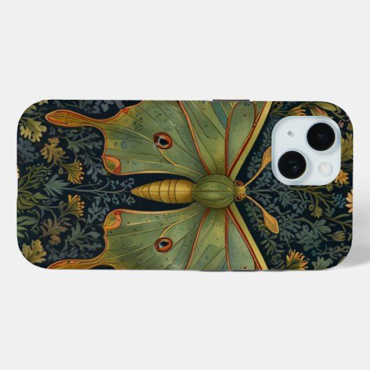 Elegante retro boho Luna mot botanisch Case-Mate iPhone Case (Achterkant (horizontaal))