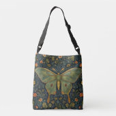 Elegante retro boho Luna mot botanisch Crossbody Tas (Achterkant)