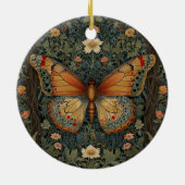 Elegante retro boho Luna mot botanisch Keramisch Ornament (Achterkant)