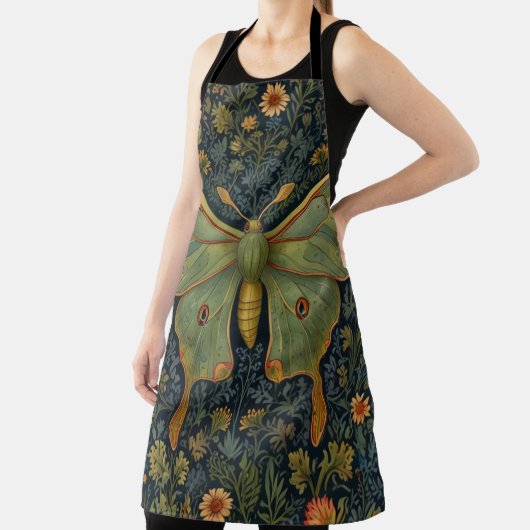 Elegante retro boho Luna mot botanisch Schort (Insitu)