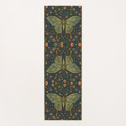 Elegante retro boho Luna mot botanisch Yogamat (Voorkant)