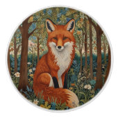 Elegante retro boho rode vos bos dier keramische knop (Voorkant)