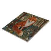 Elegante retro boho rode vos bos dier tegeltje (Zijkant)