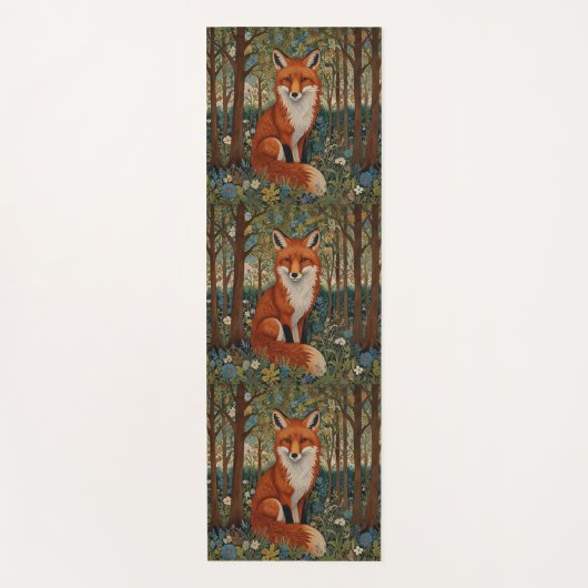 Elegante retro boho rode vos bos dier yogamat (Voorkant)