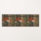 Elegante retro boho rode vos bos dier yogamat (Voorkant (horizontaal))