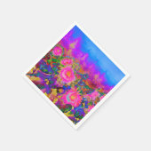 Elegante retro boho roze waterverf zonnebloemen servetten (Hoek)