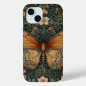 Elegante retro boho vlinder botanisch groen Case-Mate iPhone case (Achterkant)