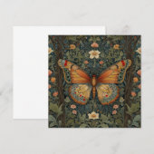 Elegante retro boho vlinder botanisch groen kaart (Voorkant / Achterkant)