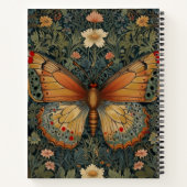 Elegante retro boho vlinder botanisch groen notitieboek (Achterkant)