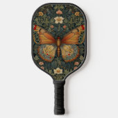 Elegante retro boho vlinder botanisch groen pickleball paddle (Voorkant)