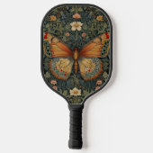 Elegante retro boho vlinder botanisch groen pickleball paddle (Achterkant)