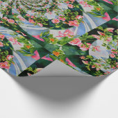 Elegante retro boho waterverf roze bloemen cadeaupapier (Hoek)