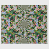 Elegante retro boho waterverf roze bloemen cadeaupapier (Vlak)