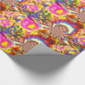 Elegante retro boho waterverf zonnebloemvelden cadeaupapier (Hoek)