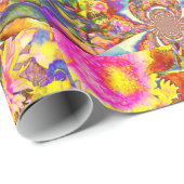 Elegante retro boho waterverf zonnebloemvelden cadeaupapier (Rol Hoek)