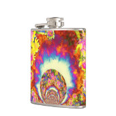 Elegante retro boho waterverf zonnebloemvelden heupfles (Links)