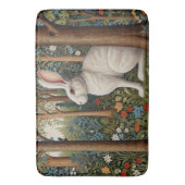 Elegante retro boho witte konijn bos bloemen badmat (Voorkant Verticaal)