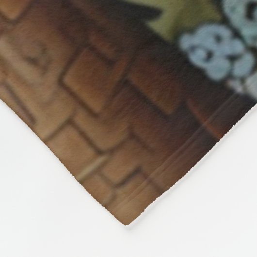 Elegante retro boho witte konijn bos bloemen fleece deken (Hoek)