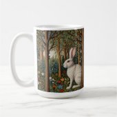Elegante retro boho witte konijn bos bloemen koffiemok (Links)
