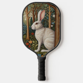 Elegante retro boho witte konijn bos bloemen pickleball paddle