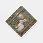 Elegante retro boho witte konijn bos bloemen servet (Hoek)