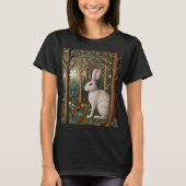 Elegante retro boho witte konijn bos bloemen t-shirt (Voorkant)