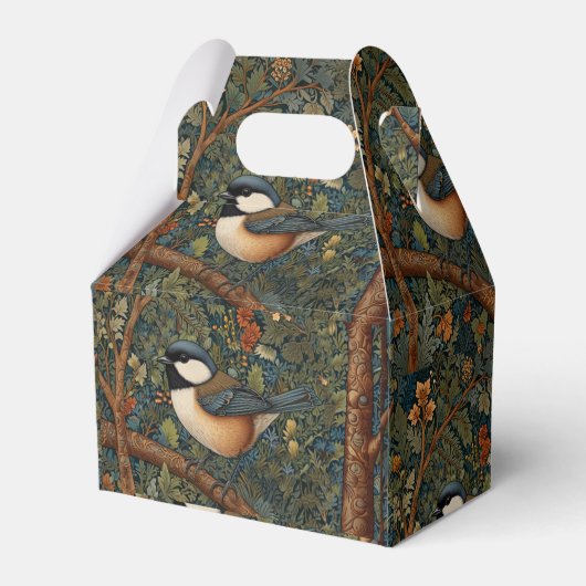 Elegante retro bosvogel  bedankdoosjes (Achterkant)